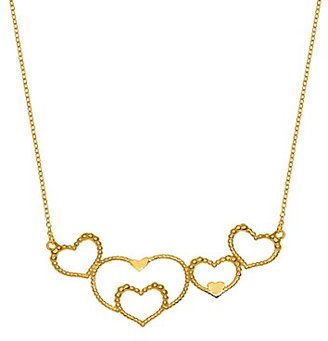Assya Gold Multi Heart Necklace of Length 22cm