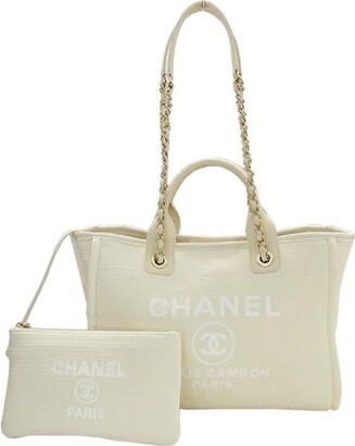white chanel deauville tote large