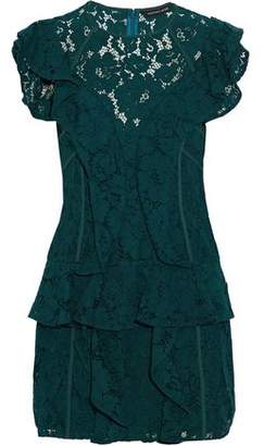 Marissa Webb Ruffled Corded Lace Mini Dress