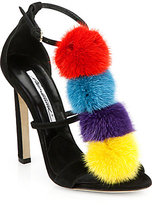 Thumbnail for your product : Brian Atwood Genie Suede & Mink Fur Sandals