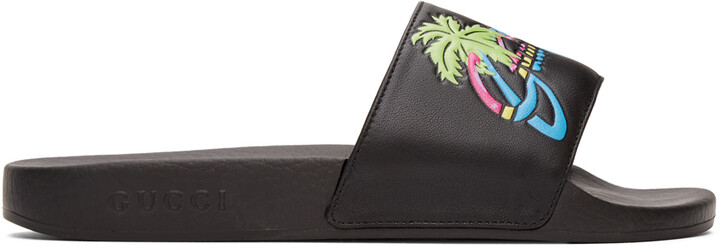 agrado web stripe slide sandal gucci