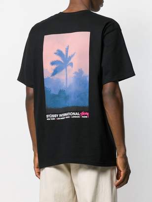 Stussy palm tree print T-shirt