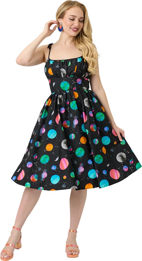 Unique Vintage 1950s Cotton Swing Dress