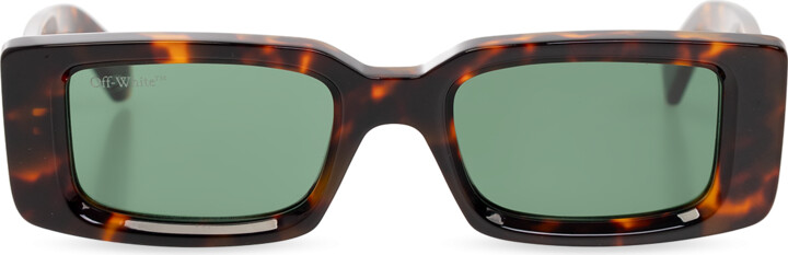 OFF-WHITE Mercer Cut-Out Square Frame Sunglasses Black/White  (OERI026S22PLA0011007 BLK) Men's - SS22 - US