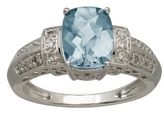 Thumbnail for your product : Lord & Taylor 14Kt. White Gold, Diamond & Aqua Ring