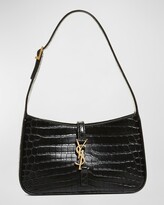 Thumbnail for your product : Saint Laurent Le 5 A 7 Croc-Embossed Hobo Bag