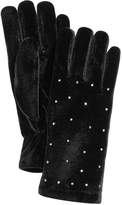 Thumbnail for your product : Cejon Rhinestone Velvet Gloves