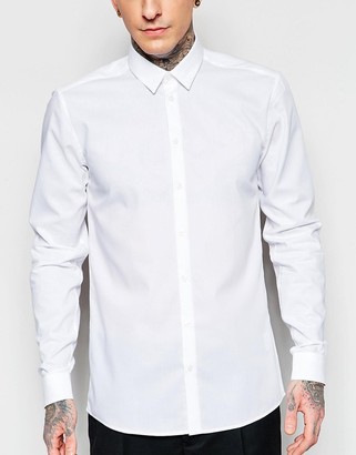 Minimum Smart Shirt In Slim Fit Stretch Cotton In White