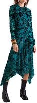Thumbnail for your product : Chloé Draped Lace-trimmed Devore-crepon Midi Dress