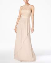 Thumbnail for your product : Adrianna Papell Lace Illusion Halter Gown