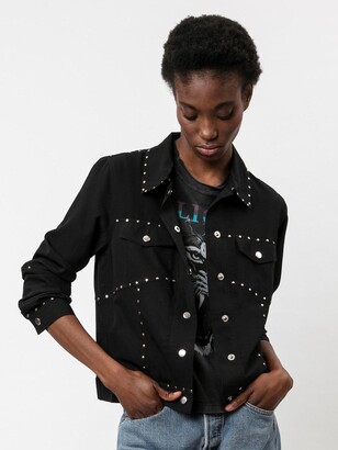 denim studded jacket