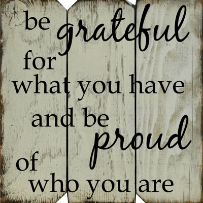 Boulder Innovations 'Be Grateful for What You Have and Be Proud of Who You Are' Wall DÃ©cor