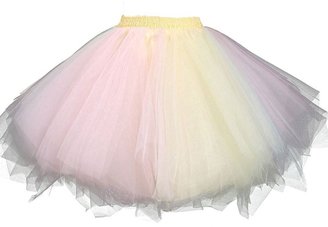 Lamgo Women's Short Vintage Petticoat Ballet Bubble Tutu Skirt Crinolines L