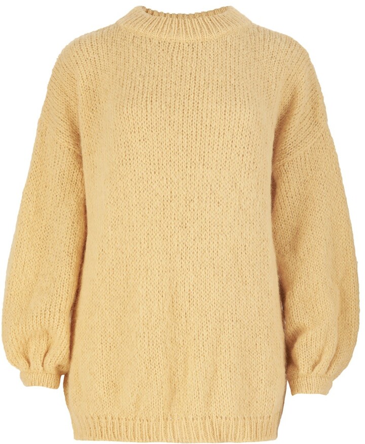 yellow sweater oversized