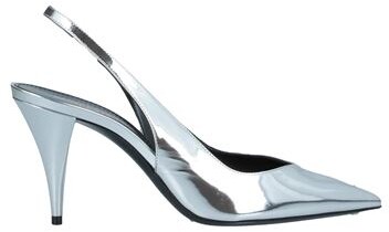 silver ysl heels