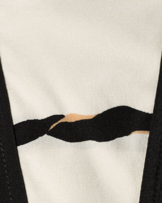 Derek Lam 10 Crosby Sleeveless Striped Silk Shift Dress, Black/White
