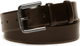 【関税&送料込】Max Mara Black Leather Newplate15 Belt Black leather belt female | Max Mara
