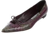 Thumbnail for your product : Manolo Blahnik Multicolor Snakeskin Flats