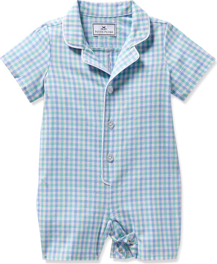 Gingham One-Piece Short Pajamas