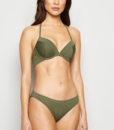 Thumbnail for your product : New Look Ribbed Plunge Underwired Bikini Top