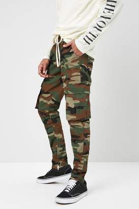 Forever 21 Camo Ankle-Zip Drawstring Cargo Pants