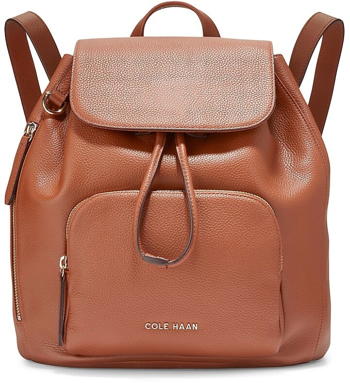 leather backpack with flap