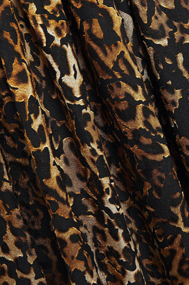 Ronny Kobo Twist-front Leopard-print Devore-velvet Maxi Dress