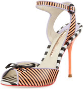 Thumbnail for your product : PeepToe Sophia Webster Lula Striped Peep-Toe Sandal