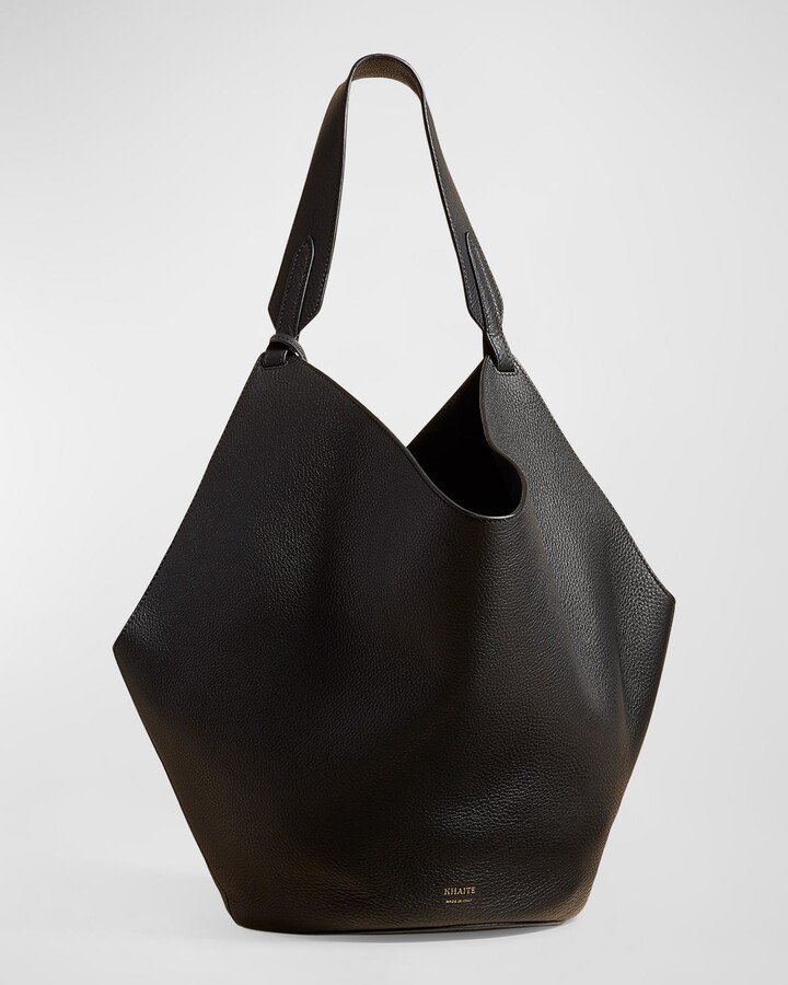 KHAITE Lotus Medium Pebbled Leather Tote Bag