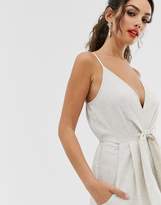 Thumbnail for your product : Outrageous Fortune knot front cami jumpsuit in sand