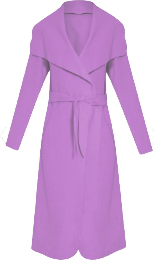 Mitch Ladies Womens Long Waterfall Duster Trench Coat Rose Pink ShopStyle