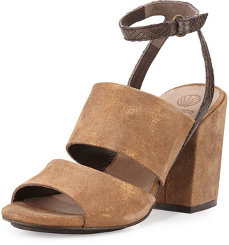 Coclico Dickie Suede Chunky-Heel Sandal, Bronze