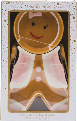 TJMAXX Gingerman Bowl And Servers Set