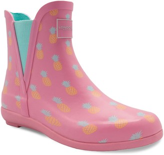 pink ankle rain boots