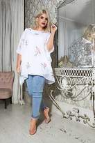 Thumbnail for your product : Yours Clothing Women's Plus Size Yours London White Floral Embroidered Chiffon Cape Top