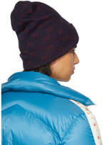 Thumbnail for your product : Gucci Navy and Red Alpaca GG Supreme Beanie