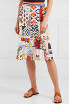 Thumbnail for your product : Tory Burch Jada Printed Jersey Midi Skirt - Ivory