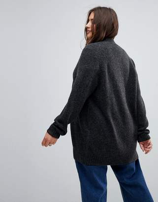 ASOS Curve CURVE Chunky Knit Cardigan In Wool Mix