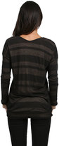 Thumbnail for your product : Splendid Shadow Striped Tee in Black