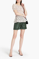 Thumbnail for your product : Preen Line Saki shirred printed crepe de chine top