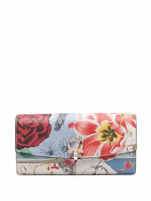 Ferragamo Floral-Print Leather Wallet