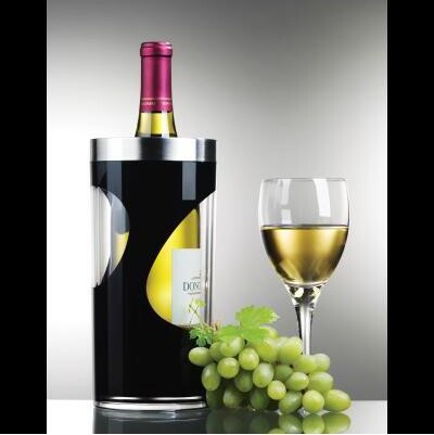 Prodyne A903b Black Wine Cooler Two Tone Iceless Swirl Design