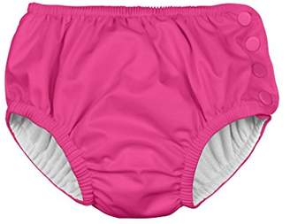 I Play Ultimate Snap Swim Nappy for Girls (6 Months, Newborn, Hot Pink Solid)