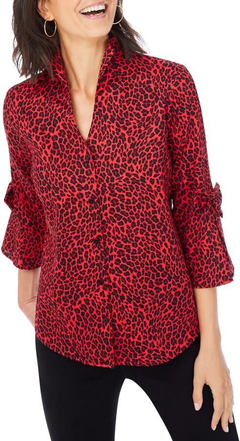 red leopard print crop top