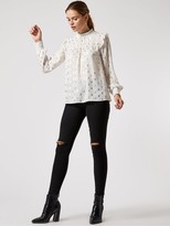 Thumbnail for your product : Dorothy Perkins Foil Spot Print Ruffle Shirt Ivory