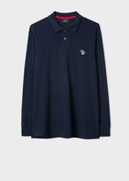 Thumbnail for your product : Paul Smith Men's Navy Cotton Zebra Logo Long-Sleeve Polo Shirt