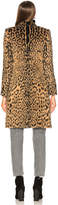 Thumbnail for your product : Saint Laurent Leopard Print Chesterfield Coat in Camel & Black | FWRD