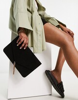 Thumbnail for your product : ASOS DESIGN tassel clutch bag in black