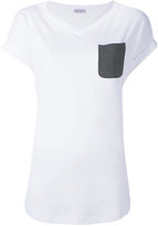Brunello Cucinelli - t-shirt à poche poitrine contrastante - women - coton/Laiton - M