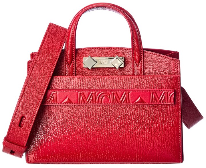 red mcm bag